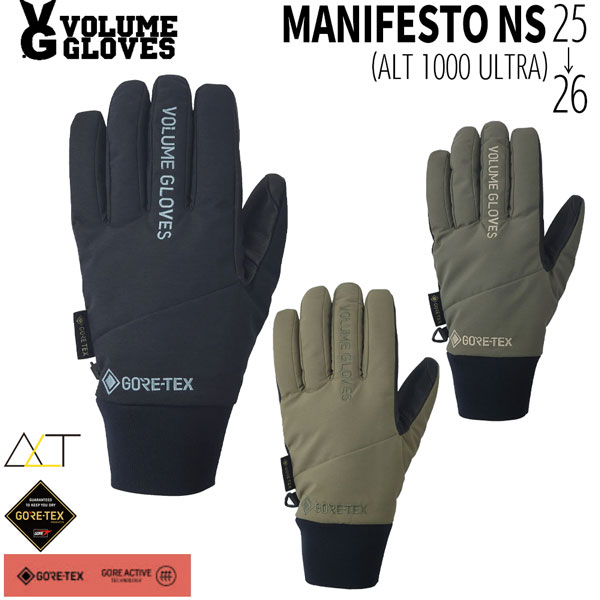 25-26 ボリュームグローブ マニュフェスト VOLUME GLOVE MANIFESTO NS スノーボード 手袋 25-26-GR-VLM ブラック サンド リーフ S M L｜MOVE select