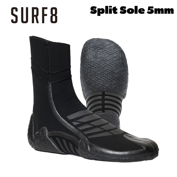 サーフエイト ブーツ 25-26 SURF8 5mm スプリットソール起毛 中割れ BLACK 85F1GF1｜MOVE select