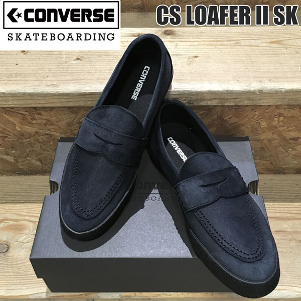 コンバース 置き目毛皮 CONVERSE SKATEBOARDING CS LOAFER II SK BLACKMONOCHROME 置き目毛皮 スエードクロス