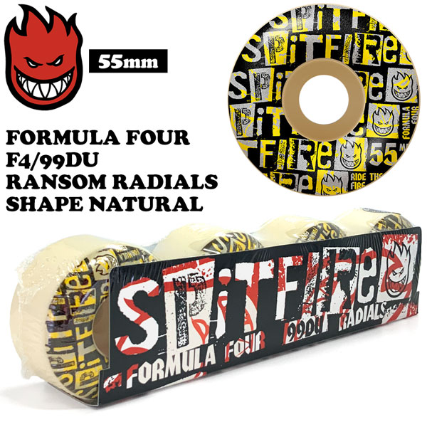 スピットファイア ウィール SPITFIRE WHEELS FORMULA FOUR F4/99DU RANSOM RADIALS SHAPE NATURAL 55mm 4個セット ラジアルシェイプ｜MOVE select