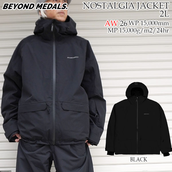 取っておく 26-27真似形 BEYOND MEDALS NOSTALGIA JACKET 2L ビヨンドメダル ノスタルジック 上衣 スノーボード 御召しもの 上衣 2度合い 雨合羽 フリーライド 表どおり メンズ 定まり品 26-27-JK-BML 黒いこと S M L XL