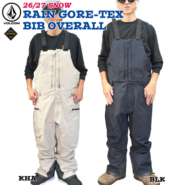 予約 26-27モデル VOLCOM RAIN GORE-TEX BIB OVERALL ボルコム レインゴアテックスビブ スノーボード ウェア ビブパンツ ゴアテックス 防水 パウダー フリーライド 正規品 26-27-PT-VLC BLK KHA S M L XL|MOVE select