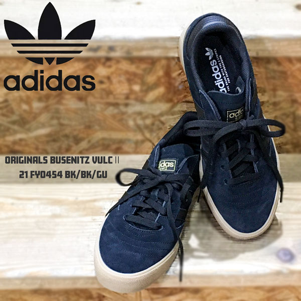 スニーカー アディダス Adidas Originals Busenitz Vulc 21 Fy0454 Bk Bk Gu ブセニッツ スウェード スケシュー あす安心 Adidas Skateboarding 日本正規優雅さ Collabforge Com