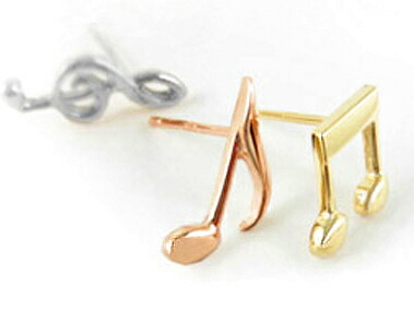 K18 ゴールド ピアス ※片耳販売 「 音符 」18K 18金 YG WG PG イエローゴールド ホワイトゴールド ピンクゴールド ギフト プレゼント ＊2505 14,000円