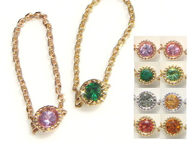 K18 ゴールド カラーストーン チェーンリング 「Catenare color カテナーレカラー」よりどりみどり♪18K 18金 イエローゴールド ホワイトゴールド ピンクゴールド ミル クラシカル サファイア スペサタイト グリーンガーネット＊2602
