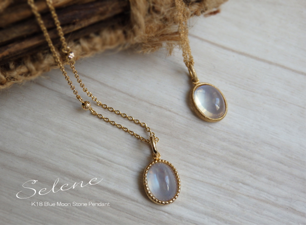 楽天市場】【再販】K18 8×6 ブルームーンストーン ペンダントトップ