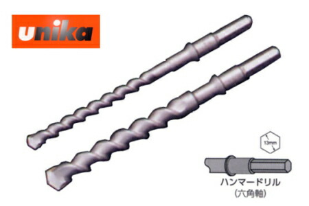 ユニカ HEX38.0X280 六角軸ビット HEXタイプ･ショート38.0×全長280mm (有効長162mm)