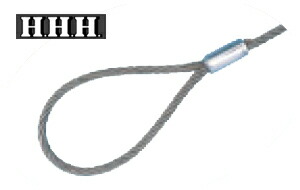 スリーエッチ/HHH LT12mm×6m ロック付 玉掛ワイヤー(メッキ)