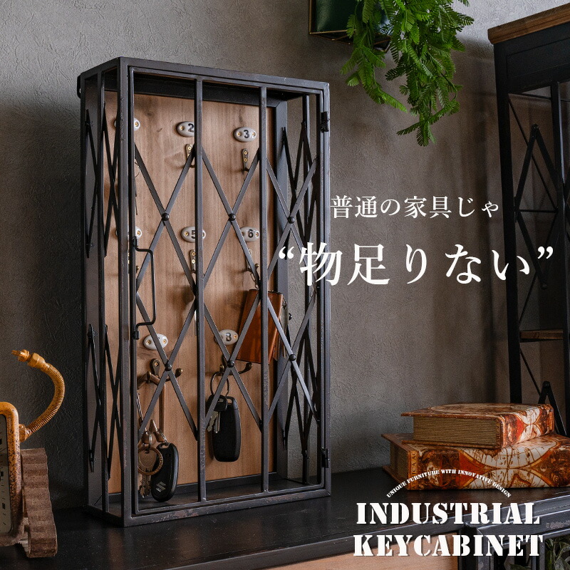 5%offクーポン配布中 鍵掛け キーケース キーキャビネット ウォールキャビネット 壁掛け収納 おしゃれ ヴィンテージテイスト インダストリアル ブルックリン 鍵置き かこいい 個性的 ユニーク 天然木 古木 ダメージ加工 エイジング インスタ映え お店 RAIS