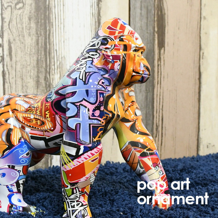 楽天市場 置物 ゴリラ 動物 ポップ オーナメント インテリア モダン オブジェ カラフル マルチカラー 可愛い プレゼント おしゃれ アメリカン雑貨 アメリカ雑貨 雑貨 小物 インテリアスペース