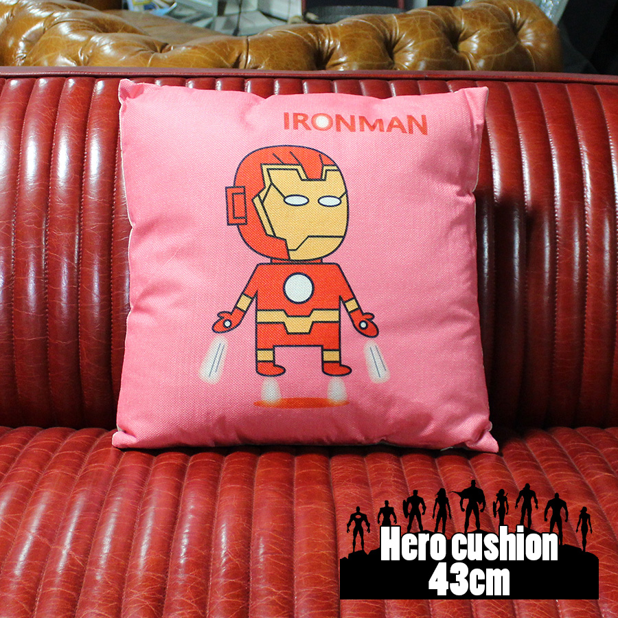 楽天市場 クッション 45 45cm ヒーロー Hero プレゼント 子供 誕生日 イラスト アメコミ アイアンマン Ironman ふわふわ ヴィンテージ アメリカン雑貨 インテリアスペース