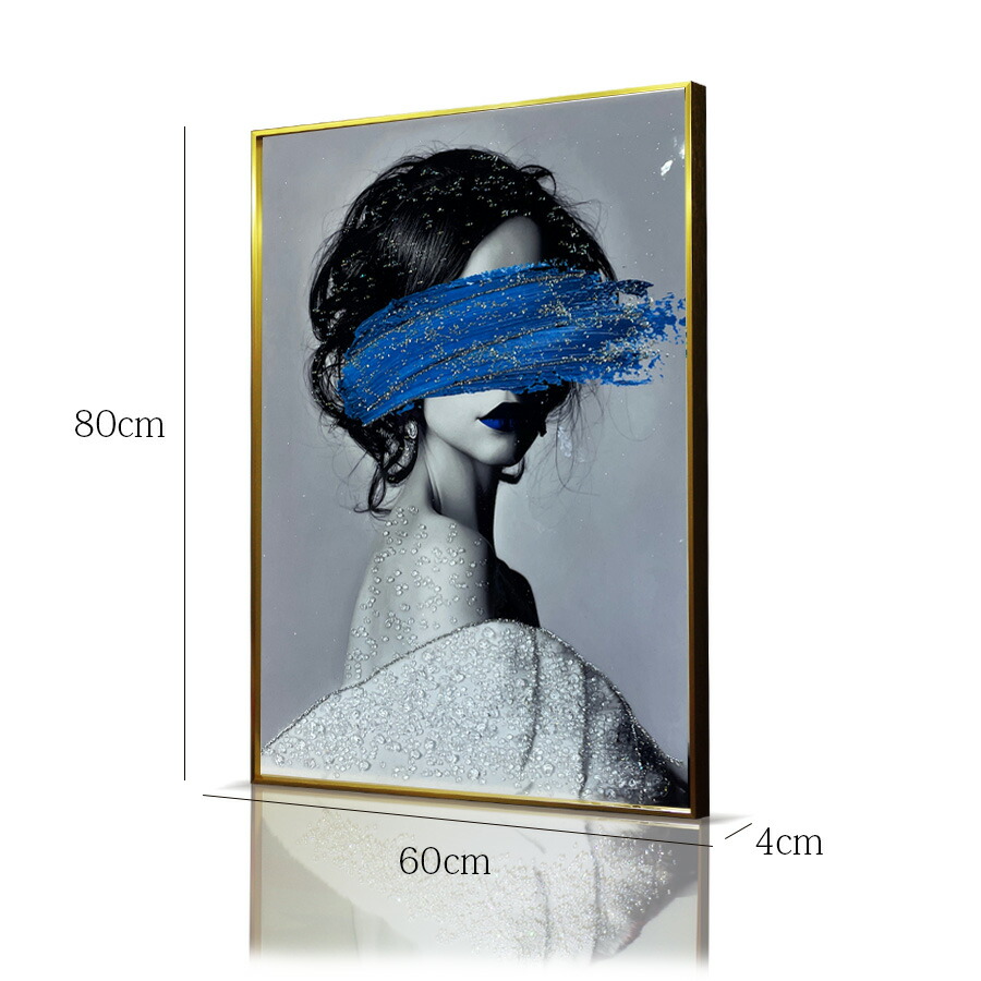 楽天市場 アートパネル モダン おしゃれ モノクロ 玄関 モノトーン 60 80 水晶絵 人物 女性 壁掛けパネル 絵 アート インテリアスペース