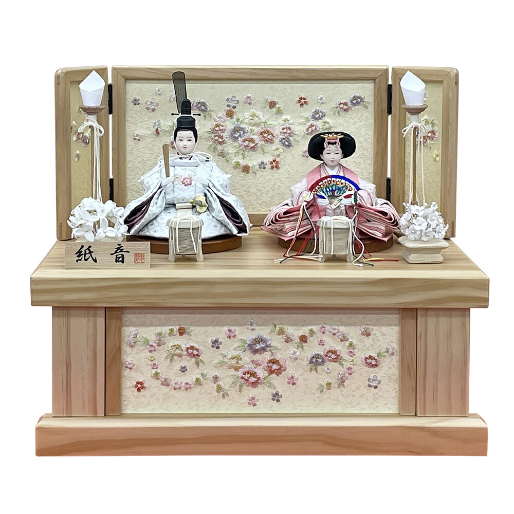 雛人形 コンパクト おしゃれ お祝い ひな人形 親王 収納飾り 収納箱 2人飾り 柳 花刺繍 かわいい 可愛い モダン 2026