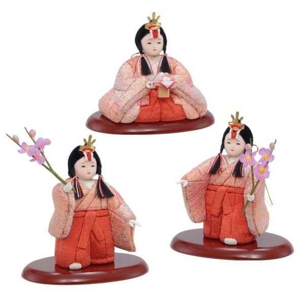 三人官女 (お道具なし) 雛人形 雛祭り 雛人形道具 初節句 海外土産 ギフト 楽天市場】三人官女(お道具なし）雛人形 雛祭り ひなまつり