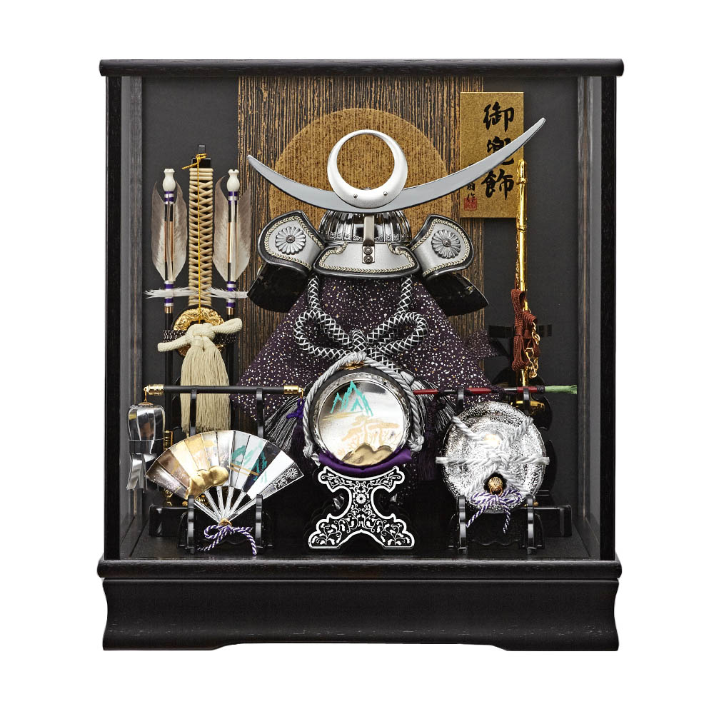 五月人形 送料無料 コンパクト シルバー 久月取扱 ケース 収納飾り16 165 710 五月人形 上杉謙信 兜飾り コンパクト 五月人形 兜 ガラスケース シルバー 銀色兜 165 710 Kabuto 49 5月人形 オルゴール付き あい工房ギフト用品店