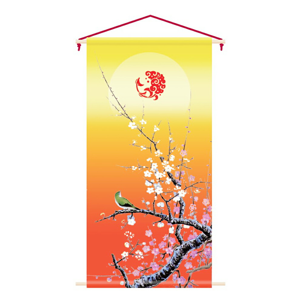市場 雛人形 梅に鶯 名前旗 お祝い節句用 38 75cm タペストリー 単品 姫