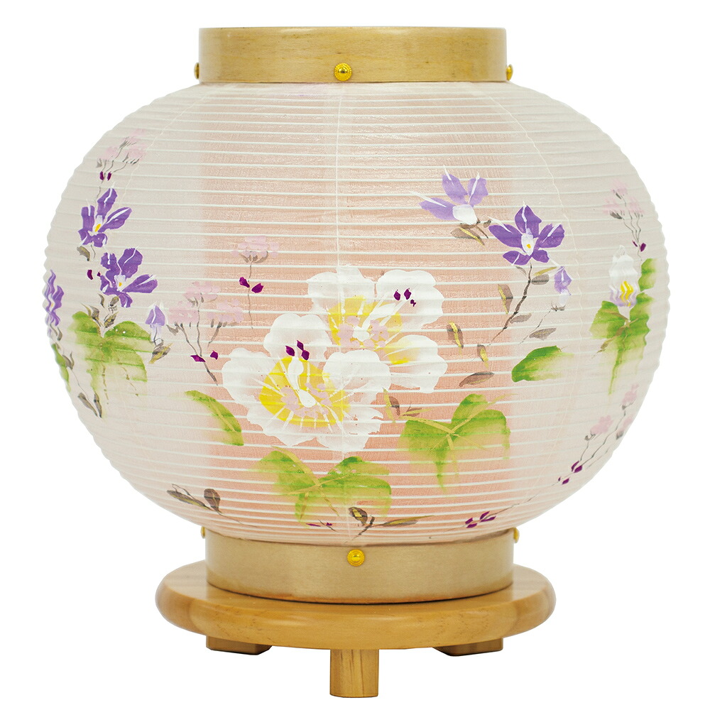 盆提灯 コンパクト ちょうちん 提灯 初盆 創作 モダン ミニ 花しおり ぷちあかり絹二重絵 たまはな 新作 組立不要 電気コード式 かわいい 8720-06-502g 2025