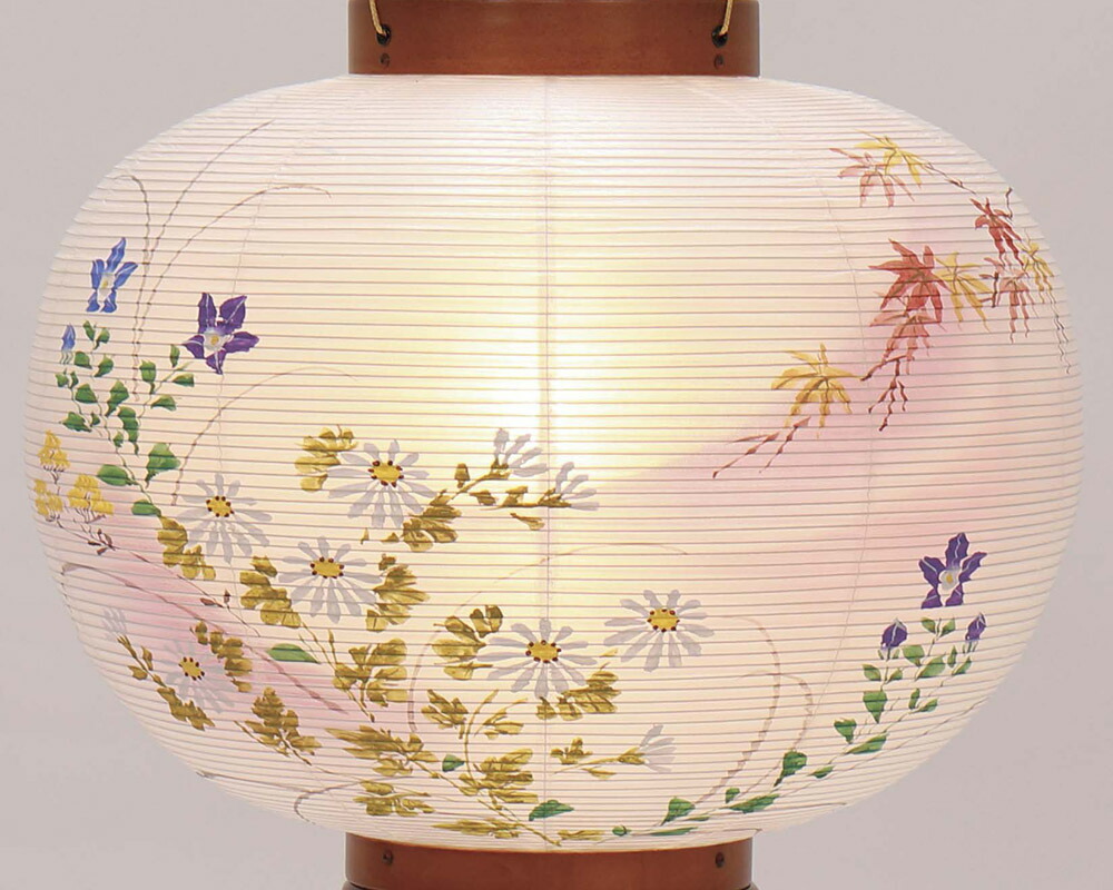 提灯 ちょうちん 盆提灯 大12号 コンパクト 初盆 絹二重対絵 ミニ 行灯 ...