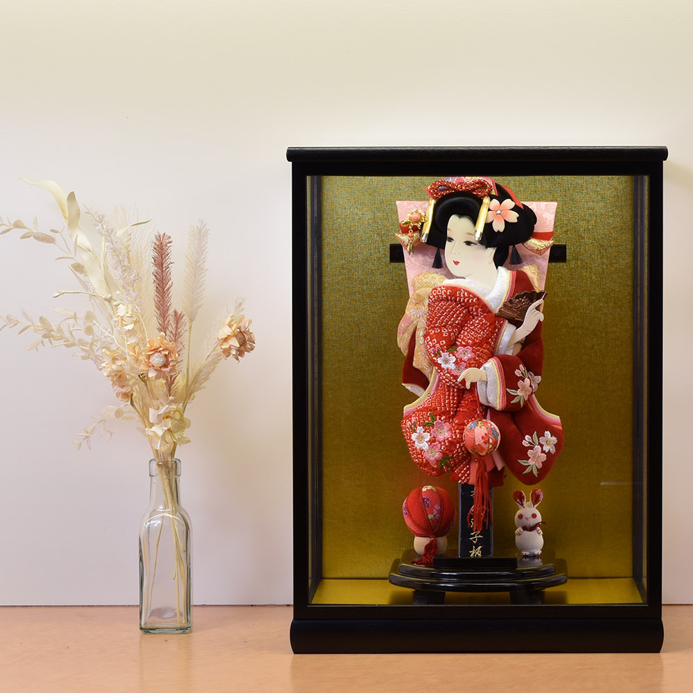 羽子板 コンパクト ミニ サイズ おしゃれ 初正月 お祝い 女の子 コンパクト 刺繍 絞り お祝い 初正月 羽子板飾り ガラス ケース飾り 正月飾り 押絵羽子板 orijin 10号 1011-10-815 桜小町 クラシック おしゃれ 2024 送料無料 10-03