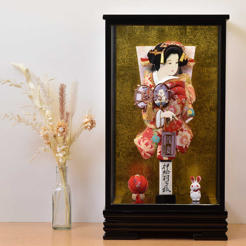 羽子板 コンパクト お祝い 初正月 羽子板飾り ガラス ケース飾り 正月飾り 押絵羽子板 orijin オリジン 13号 1027-13-223 クラシック 古典 伝統 おしゃれ 2024 送料無料 13-04
