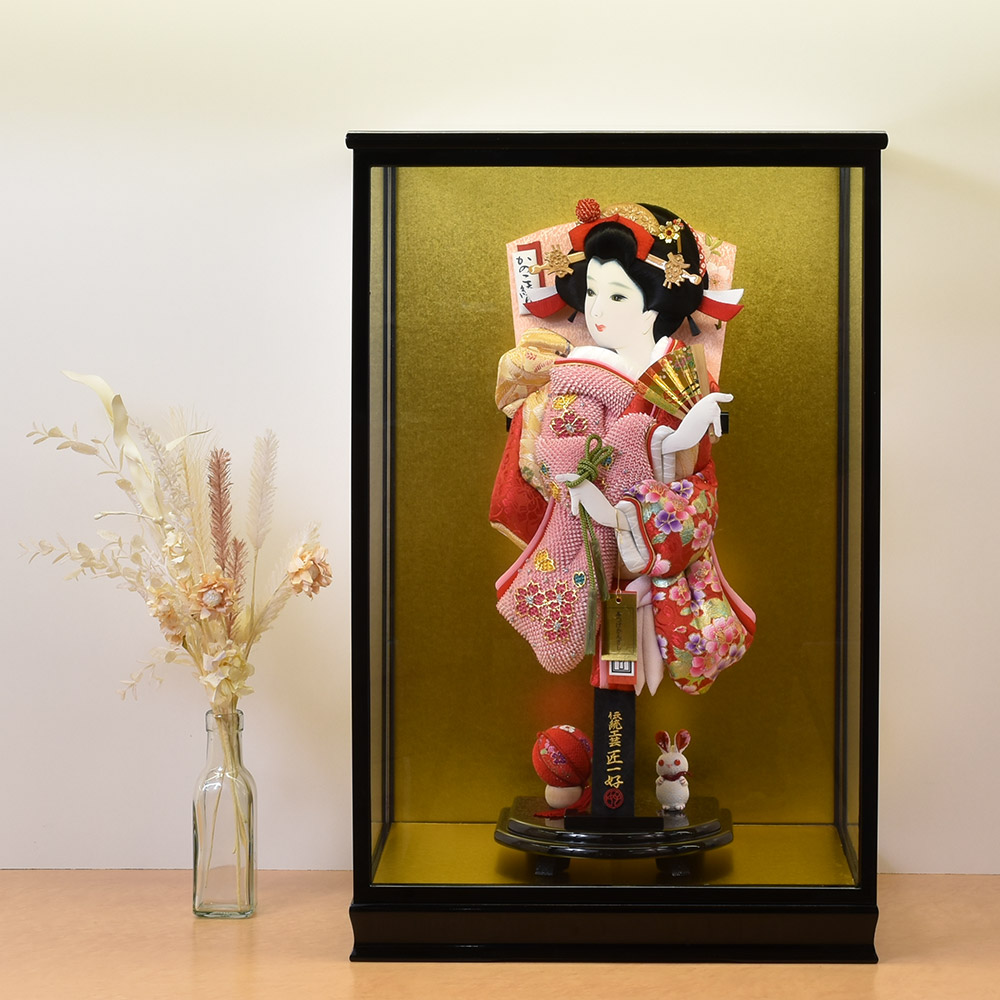 羽子板 コンパクト 刺繍 絞り お祝い 初正月 羽子板飾り ガラス ケース飾り 正月飾り 押絵羽子板 orijin オリジン 15号 四巻 クラシック 古典 伝統 おしゃれ 2024 送料無料 15-05