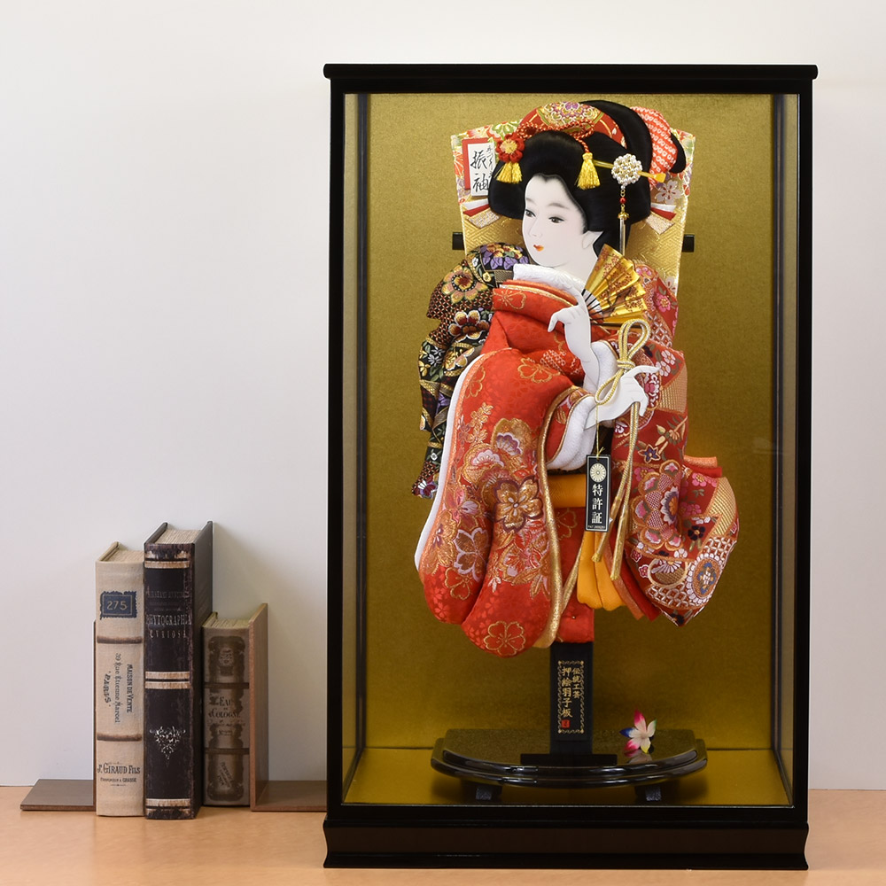 羽子板 コンパクト 金襴 お祝い 初正月 羽子板飾り ガラス ケース飾り 正月飾り 押絵羽子板 orijin オリジン 20号 詩音赤赤 クラシック 古典 伝統 おしゃれ 2024 送料無料 20-07