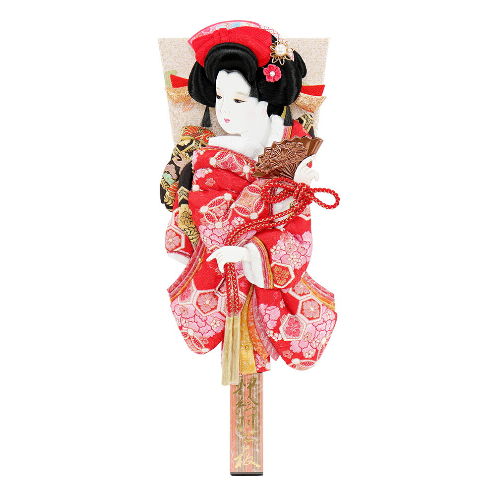 <BR>羽子板 単品 お祝い 13号 花小町振袖 道成寺 赤 ピンク おしゃれ かわいい 可愛い コンパクト モダン