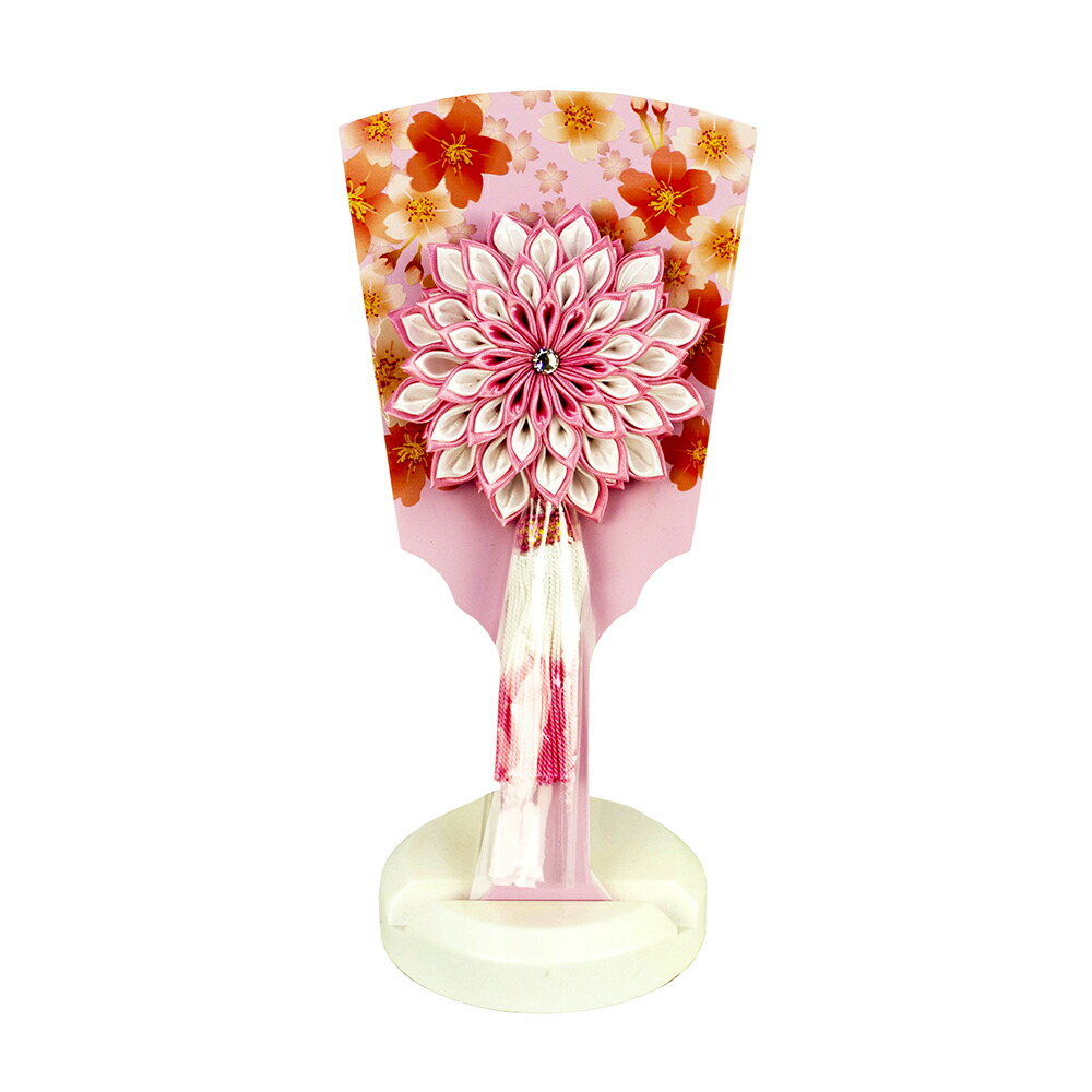 羽子板 単品 お祝い 7号 舞桜 つまみ細工 板台付 赤 ピンク おしゃれ かわいい 可愛い コンパクト モダン 2025 1005-07-650 2025