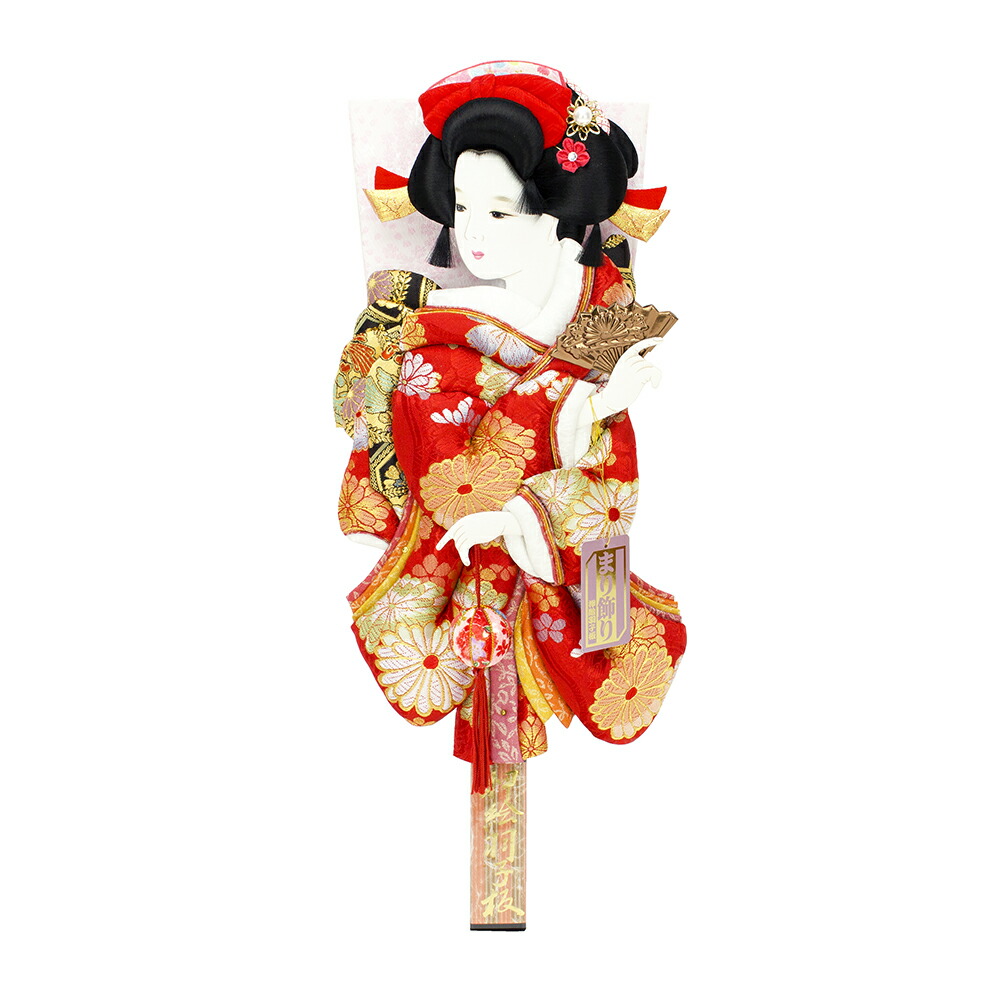羽子板 単品 お祝い 15号 花小町振袖 まり飾り 赤 金 おしゃれ かわいい 可愛い コンパクト モダン 2025 1011-15-865 2025