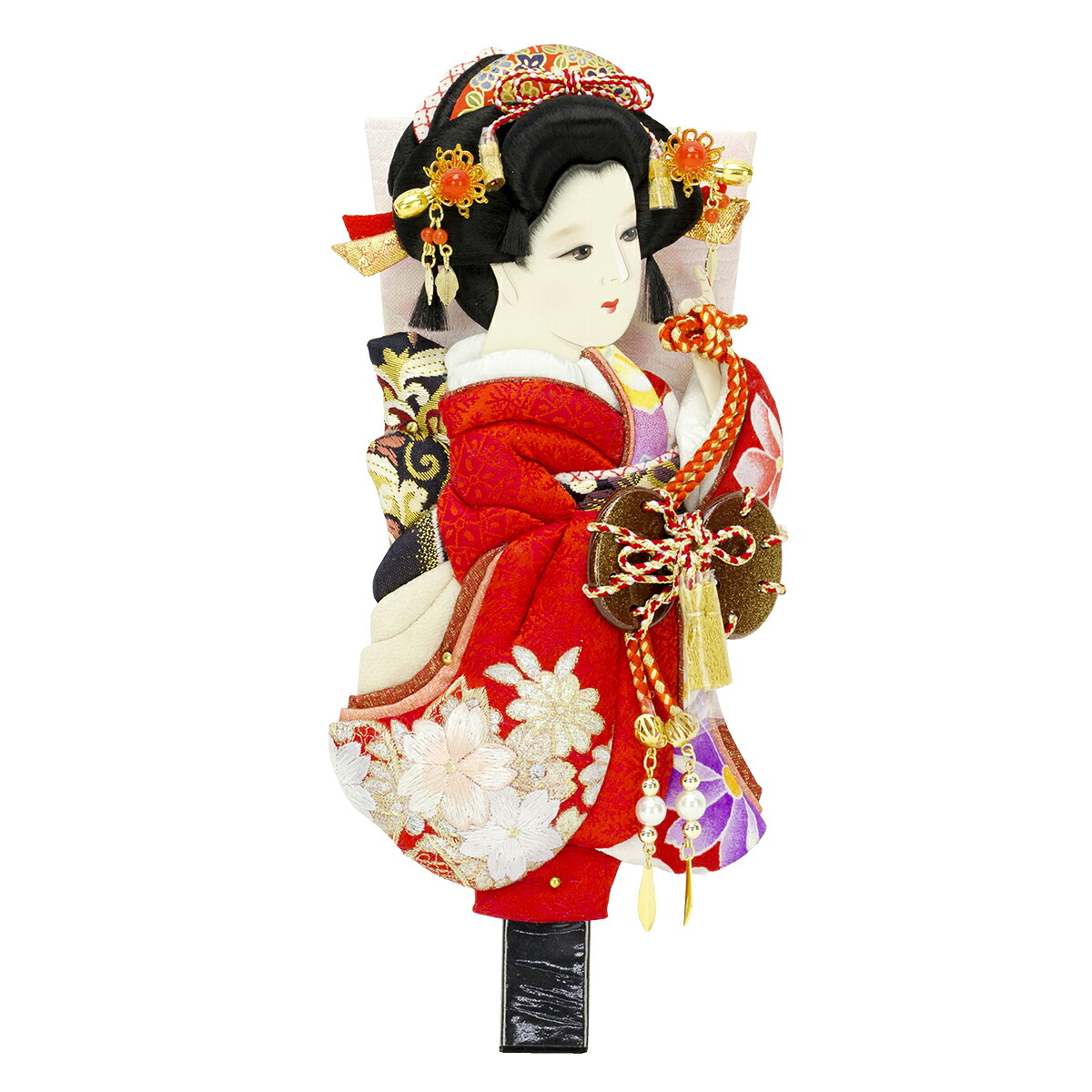 羽子板 単品 コンパクト かわいい おしゃれ 8号 (高さ約26cm) 初正月飾り モダン ミニ 羽子板飾り 押絵羽子板 振袖 金彩 京刺繍 8号 桜花 1014-08-548a 女の子 初節句 お祝い 小さい 出産祝い 手作り リビング 玄関 2026