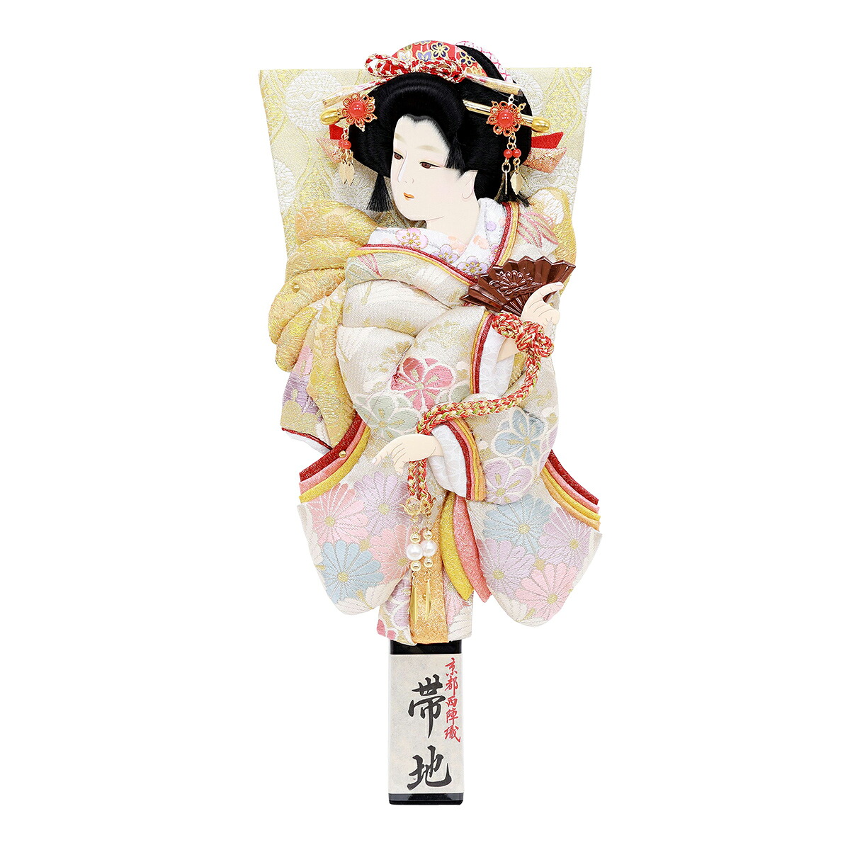 羽子板 単品 コンパクト かわいい おしゃれ 10号 (高さ約34cm) 初正月飾り モダン ミニ 羽子板飾り 押絵羽子板 振袖 帯地 澪 10号 道成寺 1014-10-742 女の子 初節句 お祝い 小さい 出産祝い 手作り リビング 玄関 2026
