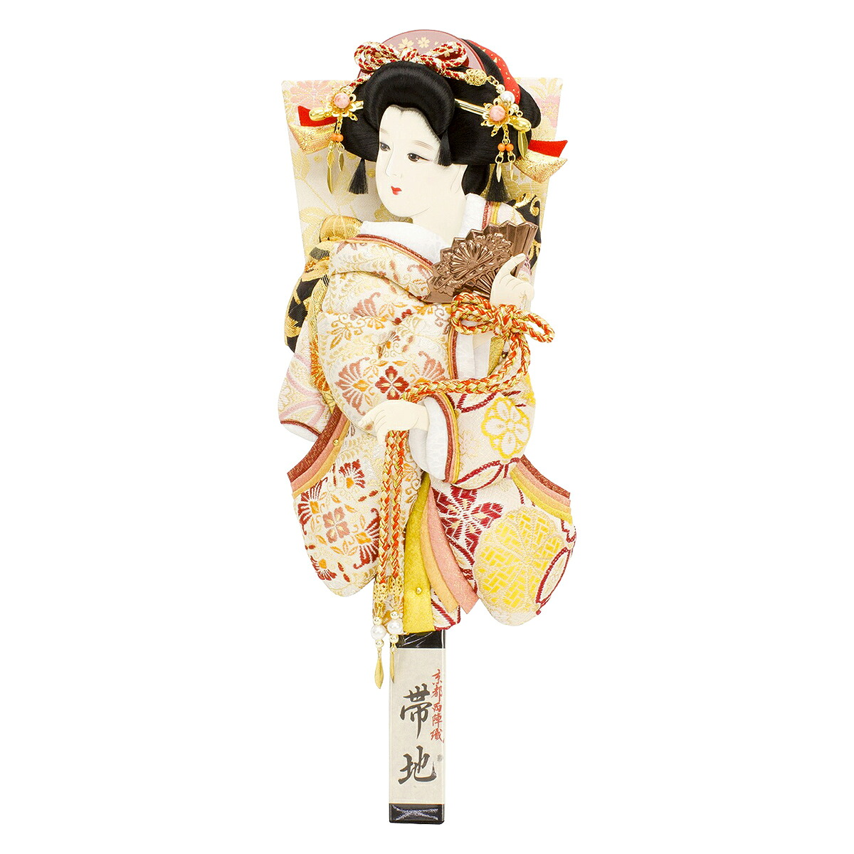 羽子板 単品 コンパクト かわいい おしゃれ 13号 (高さ約41cm) 初正月飾り モダン ミニ 羽子板飾り 押絵羽子板 振袖 帯地 麗華 13号 道成寺 1014-13-522 女の子 初節句 お祝い 小さい 出産祝い 手作り リビング 玄関 2026