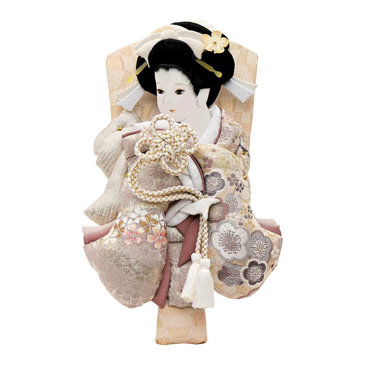 羽子板 コンパクト おしゃれ つまみ細工 ミニ かわいい 初正月 マンション 7号 (高さ21cm) 金彩 美月 k-8 木製 女の子 初節句 お祝い 小型 国産 モダン 小さい サイズ 出産祝い ギフト 手作り リビング 玄関 縁起物 現代風 人気 2026