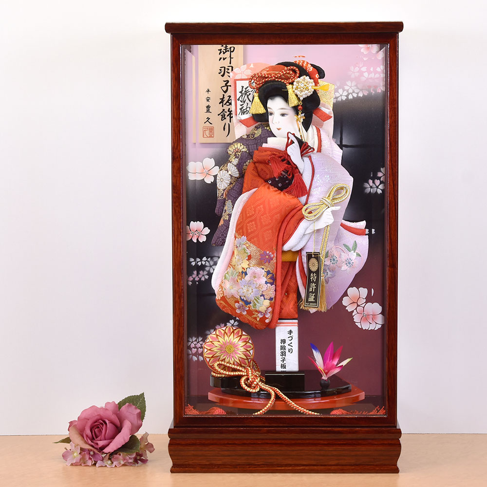 26546円 優先配送 羽子板飾り コンパクト お祝い おしゃれケース飾り 13号 九重ガラスケース 初正月飾り かわいい hf-177