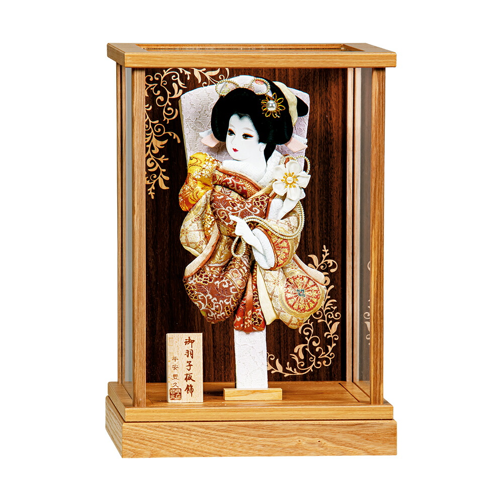 羽子板 お祝い 羽子板飾り 初正月飾り 8号 琴葉 木目 アクリルケース 刺繍 ピンク おしゃれ かわいい コンパクト hj025