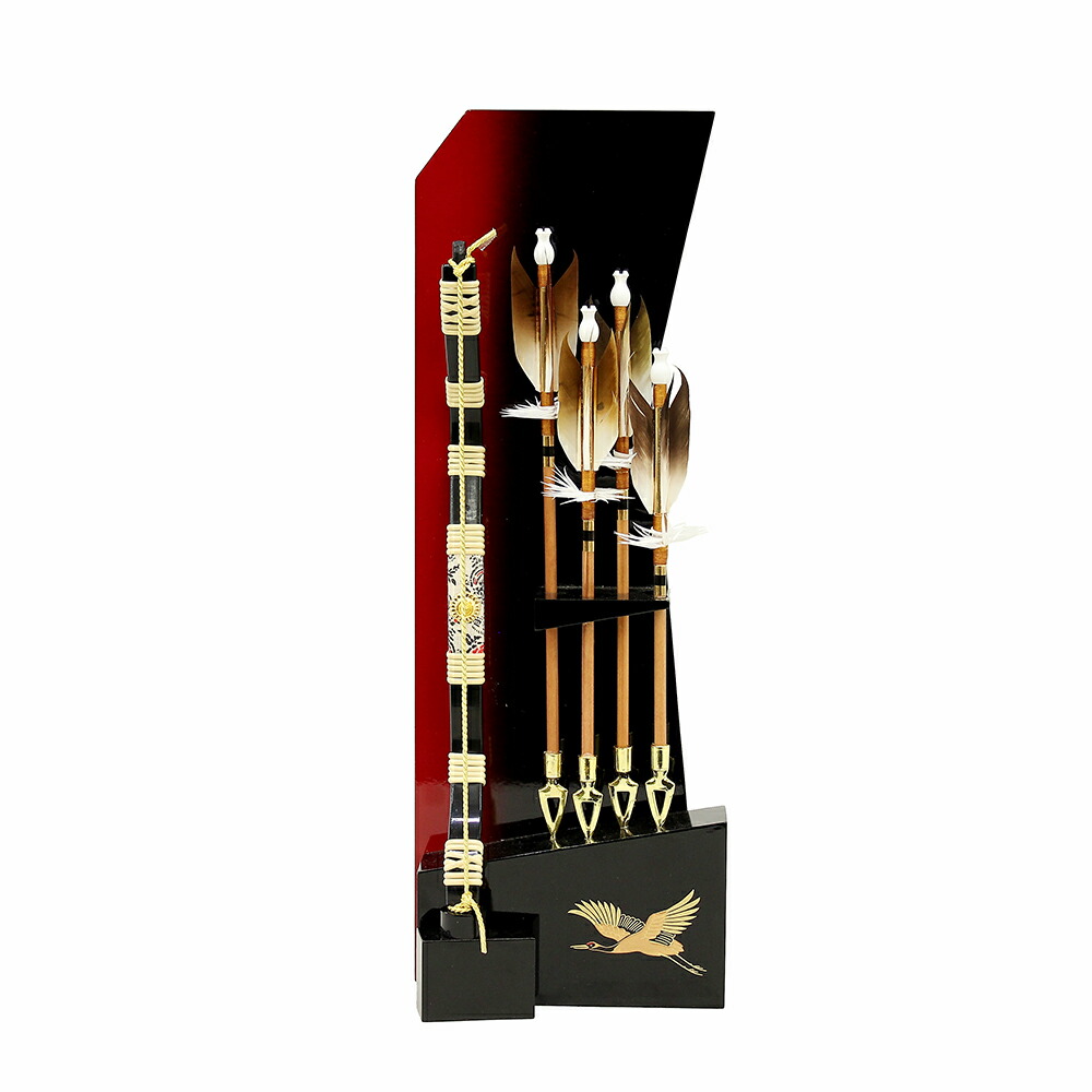 破魔弓 コンパクト おしゃれ お祝い 10号 天明 スタンド式飾り ケース飾り 赤 黒 かっこいい ミニ モダン 初正月 2025 1214-10-530