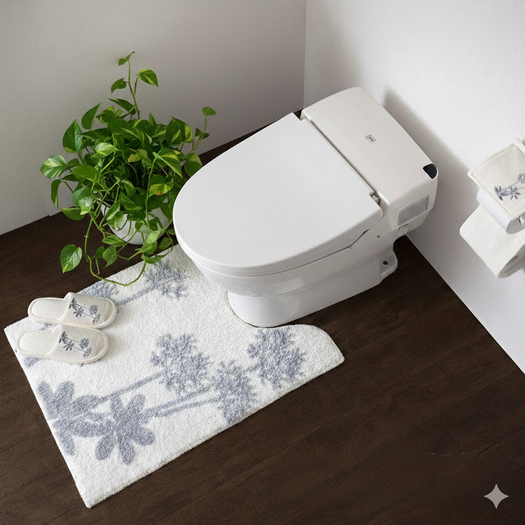 ai 胴長 トイレマット セット 4点セット フタカバー無し サリナ 植物モチーフ プランツ おしゃれ 浴用品とお揃いコーディネイト アイボリー 綺麗 可愛い 観葉植物 北欧 モダン ナチュラル アーバン 新築祝 sale