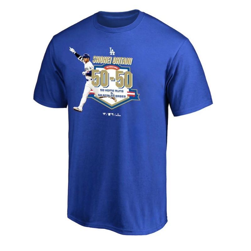 OHTANI 17 50/50 Tシャツ & フーディ Shohei Ohtani #17 White Tee | MLBPA – Pantone 294