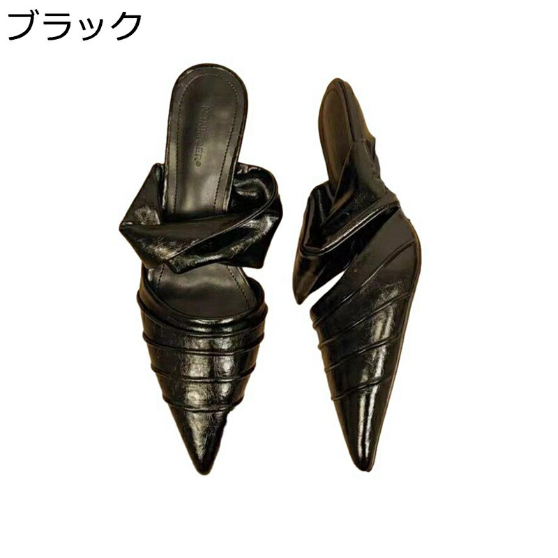 ミュール レディース サンダル ポインテッドトゥ ローヒール 粗いかかと 甲ストラップ 夏 パンプス 春用 秋靴 サボ カジュアル 室内室外 キレイめ 履きやすい サマー 通勤 おしゃれ 5,805円