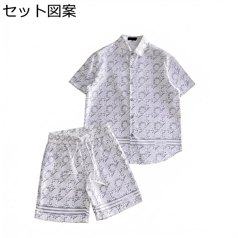 セットアップ メンズ 上下仕掛ける 半袖プルオーバー 二分の一ズボン下 総柄 夏 栗鼠 表どおり 心地よいプルオーバー お部屋着 好いたらしい 運動すること着 出で立つ着 ワンマイルウェア 着飾る 通気性 冷やりとした