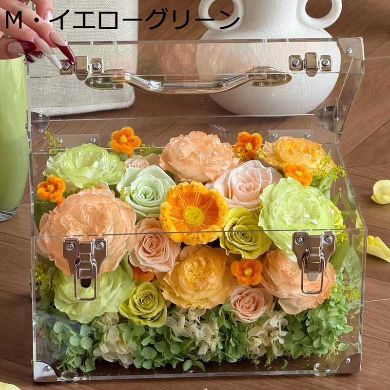 プリザーブドフラワー ローズ アクリルボックス付き ハート型 バラ 生花 フラワーアレンジメント 誕生日 バレンタインデー 結婚記念日 プレゼント インテリア 可愛い BOX ギフト お世話不要｜あいあいロジスティック