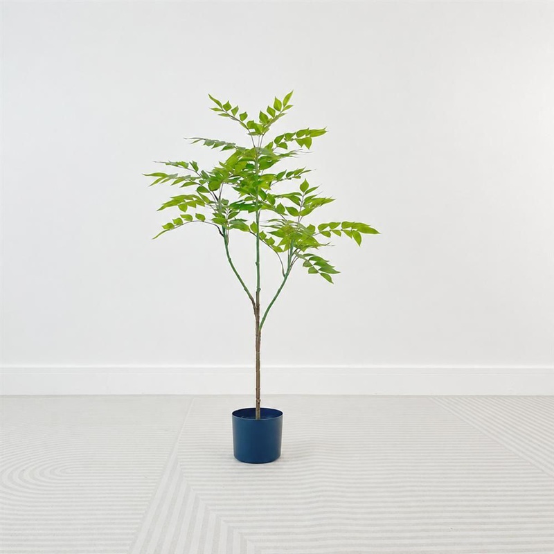 人工観葉植物 大型 ナンテンの木 高さ約180cm フェイクプランツ 鉢植え 室内 枯れない 水やり不要 本物そっくり おしゃれ リビング 玄関 居間 オフィス 飲食店 観葉植物 インテリア 飾り｜あいあいロジスティック