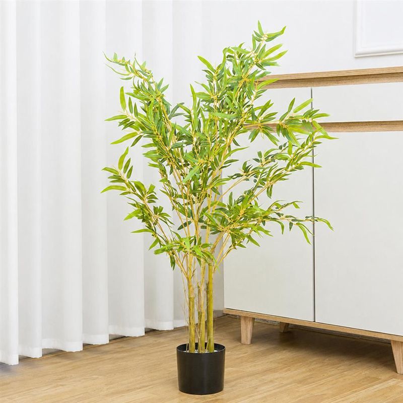 人工観葉植物 竹 バンブー 118cm 鉢植え フェイクプランツ 造花 人工樹木 大型 室内 部屋 玄関 飾り 和モダン インテリア おしゃれ お手入れ不要|あいあいロジスティック