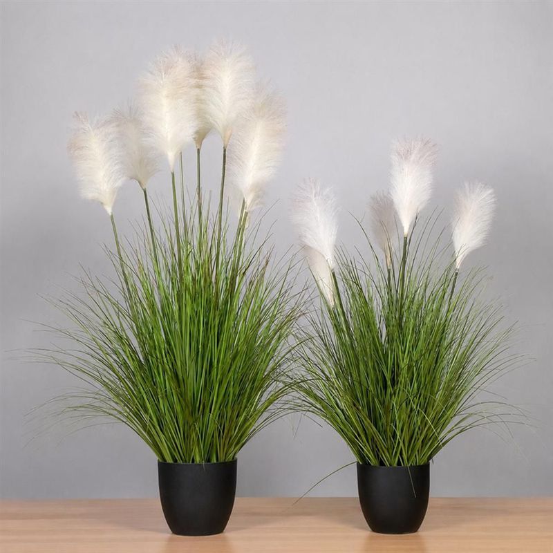 人工観葉植物 フェイク鉢植え リアル オニグラス パンパスグラス 枯れない 世話不要 室内用 鉢付き 置物 装飾 玄関 リビング オフィス 飾り おしゃれ|あいあいロジスティック