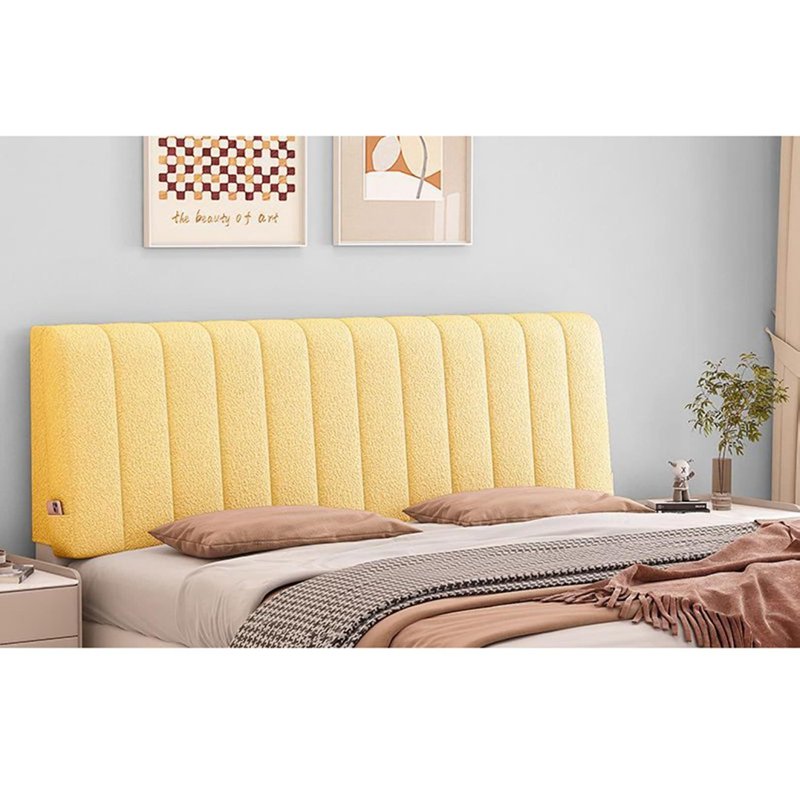 テディベット 背もたれクッション ダブル/シングルベッド用 90x60x10cm(ヘッドボードなし) ヘッドボードクッション 読書枕 ベッド 畳用 腰枕 ロングピロー おしゃれ イエロー 無地 縦スト｜あいあいロジスティック