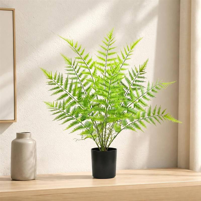 人工観葉植物 フェイクプランツ リアル シダ タカワラビ 高さ50cm 室内 鉢植え 中型 枯れない 水やり不要 造花 インテリア 飾り 部屋 玄関 廊下 リビング オフィス 装飾 本物そっくり 癒し|あいあいロジスティック