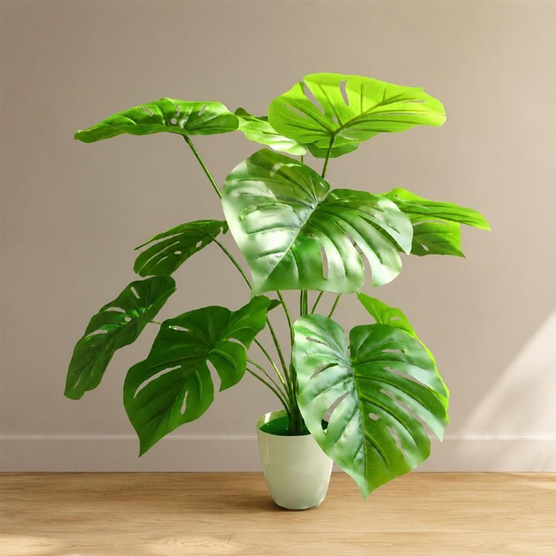モンステラ フェイクグリーン 12葉 大型 人工観葉植物 本物そっくり リアル タッチ感 鉢植え 室内 インテリア おしゃれ 玄関 リビング 観葉植物 造花 枯れない 飾り 開店祝い 新築祝い ギフト|あいあいロジスティック