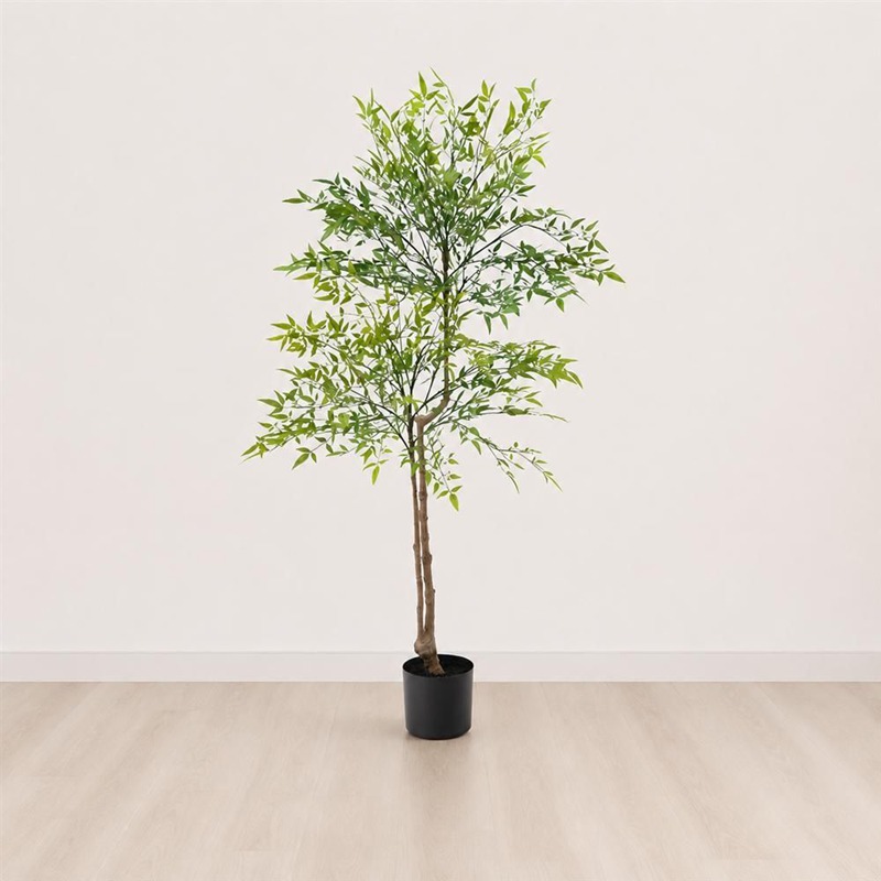 人工観葉植物 南天 140cm 本物そっくり ナンテン 鉢植え フェイク観葉植物 大型 室内 おしゃれ 和モダン 人工樹木 水やり不要 枯れない リアル 造花｜あいあいロジスティック