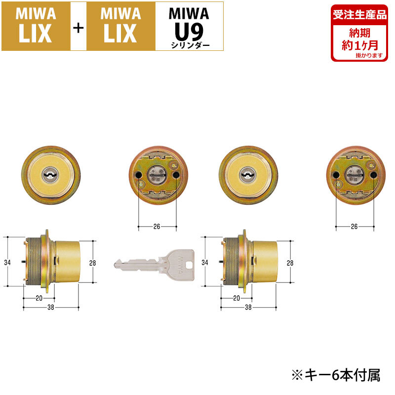 柔らかい 楽天市場 Miwa 美和ロック 交換用u9シリンダーlix Lix Gl色 2個同一キー 代引手料無料 送料無料 Teo 玄関 ドア 防犯グッズ 防犯グッズのあんしん壱番 海外輸入 Www Lexusoman Com