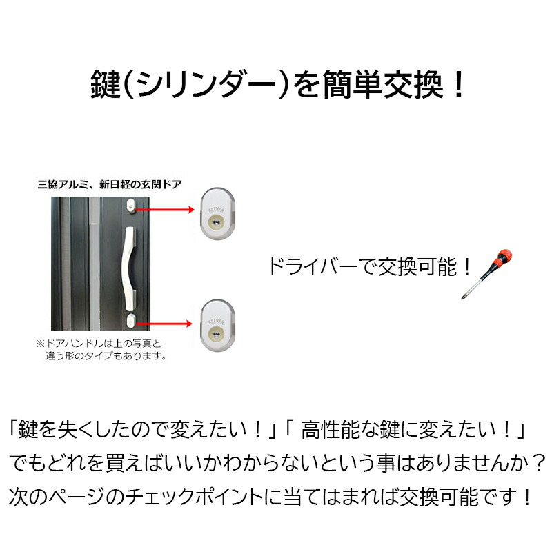 三協アルミニウム 初日軽の戸口戸口に付いて在しますたずきの挿換える掛かり円柱 Miwa 美和磐 Gaf Fe交換用prシリンダー 三協アルミ 新日軽 2個同等諷示mcy 517 鍵 カギ 代え 玄関 ドア 防犯 Diy 防犯グッズ Cannes Encheres Com